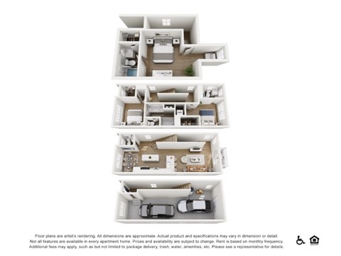 Floor plan for 3 beds, 3.5 baths, 1701 sqft